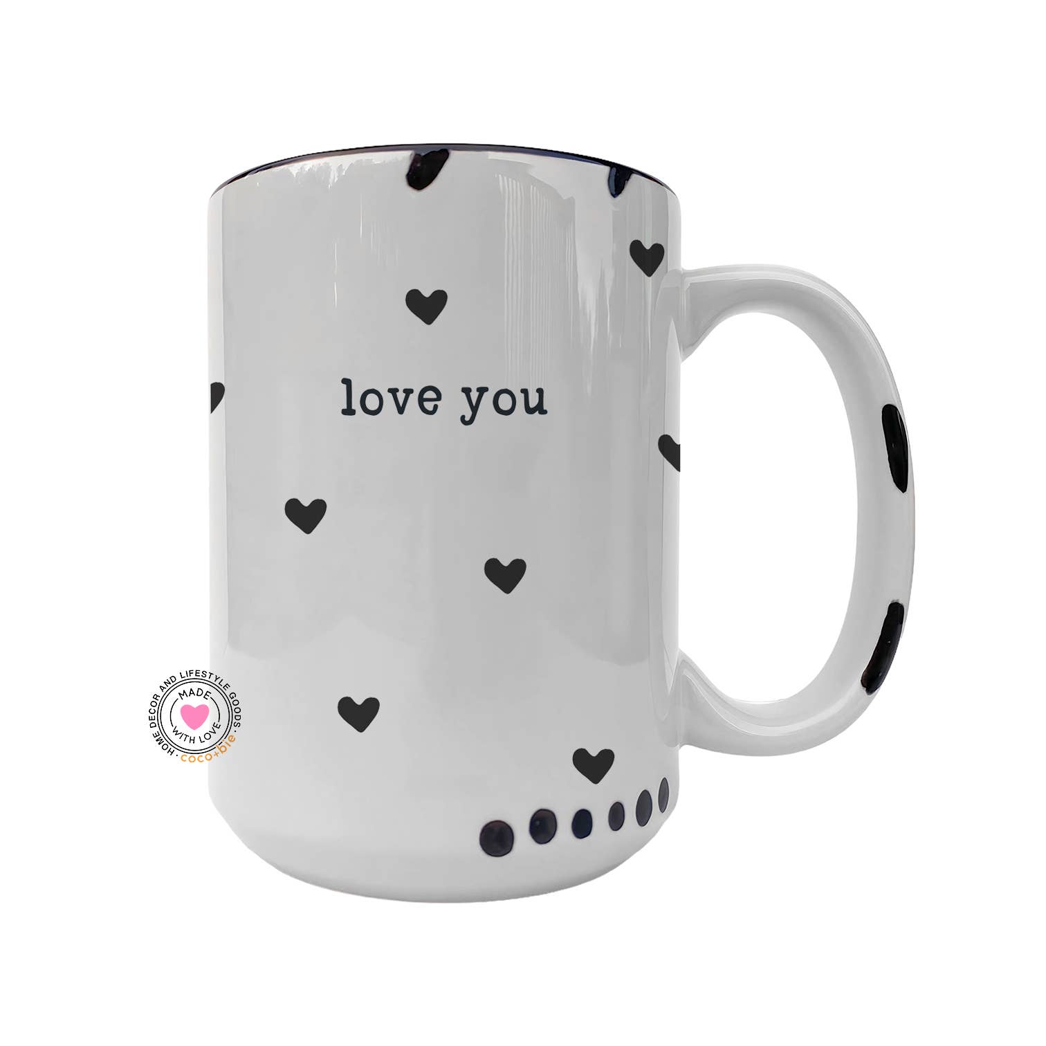 Coco + Bie - Love You Mug, Hearts, Cute, Valentine's Day Mug