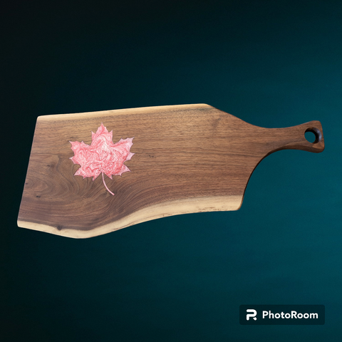 Fat Boys Woodworking - Charcuterie board Maple leaf epoxy-Dundas- #2 - 1