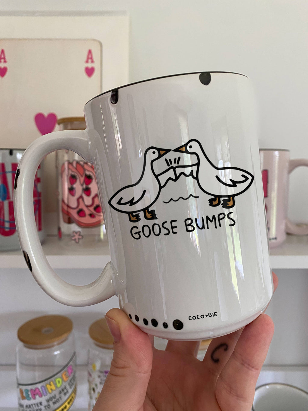 Coco + Bie - Goosebumps Mug - Funny Mug, Cute Coffee Mug, Silly Goose