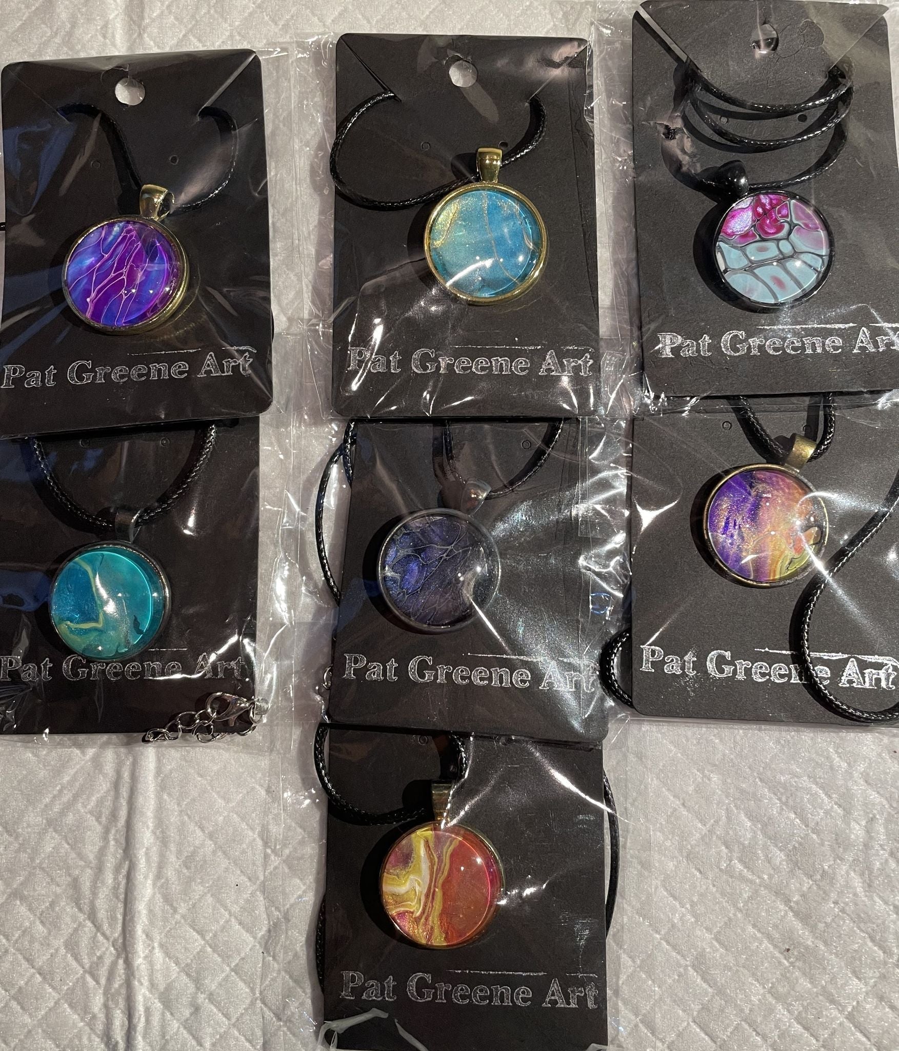 Pat Greene Art - Fluid Art Necklace - 1