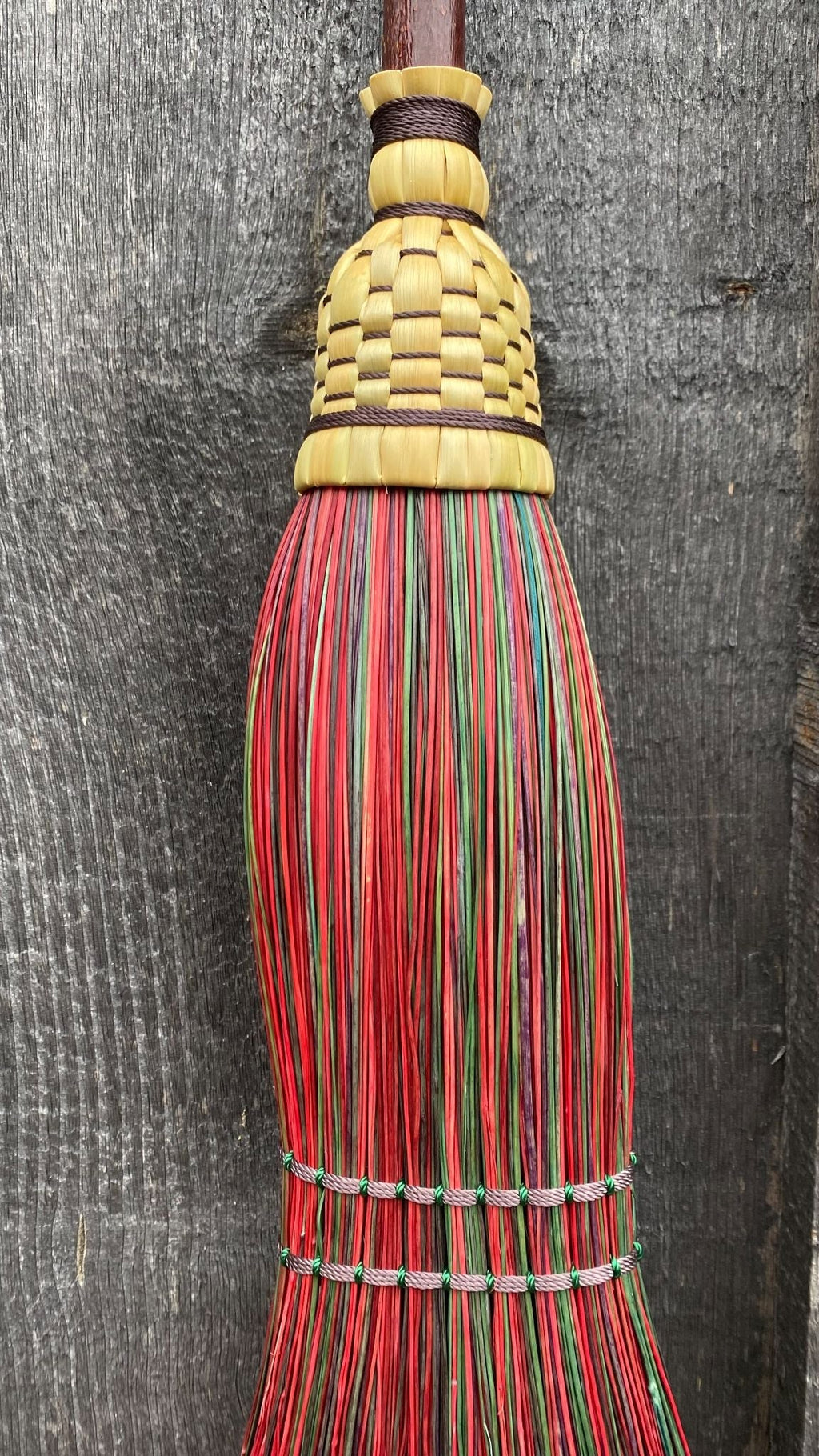 Spoons & Brooms - Small Dyed Sweeper with Painted/Stained Handle - 2