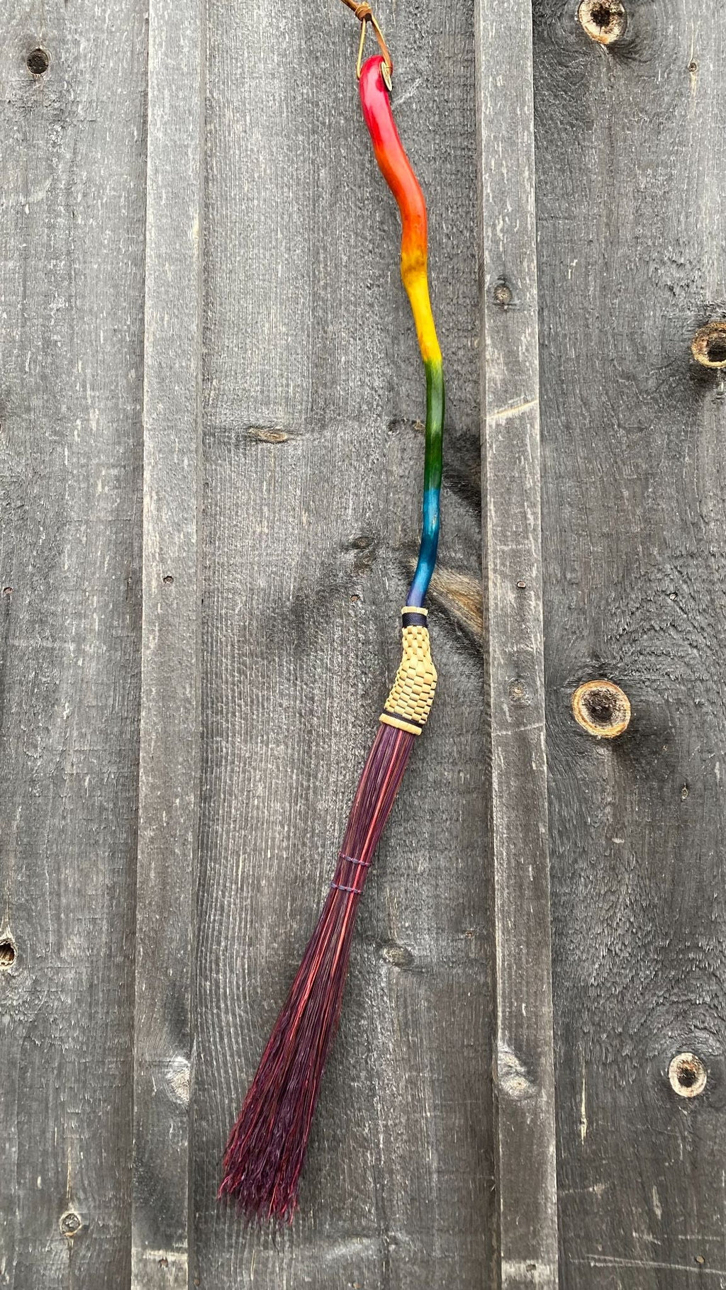 Spoons & Brooms - Cobweb Broom with Stained/Painted Handle - 1