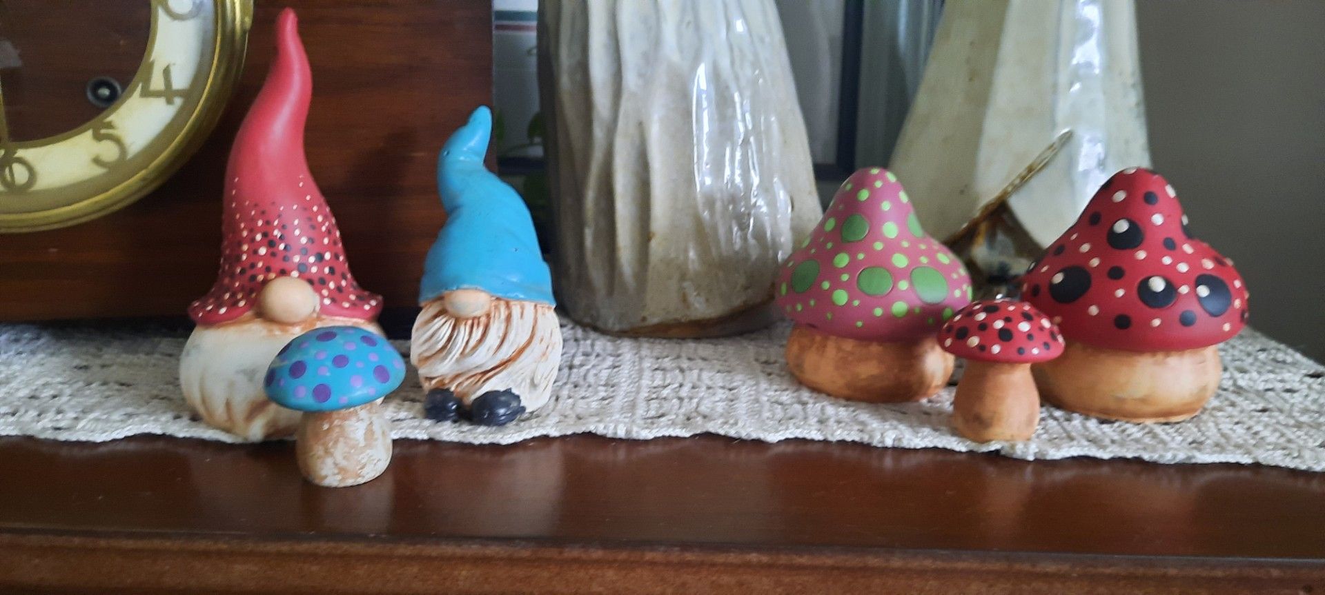 Lynn's Embroidery - cement Mushrooms - 2