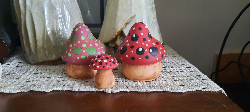 Lynn's Embroidery - cement Mushrooms - 1