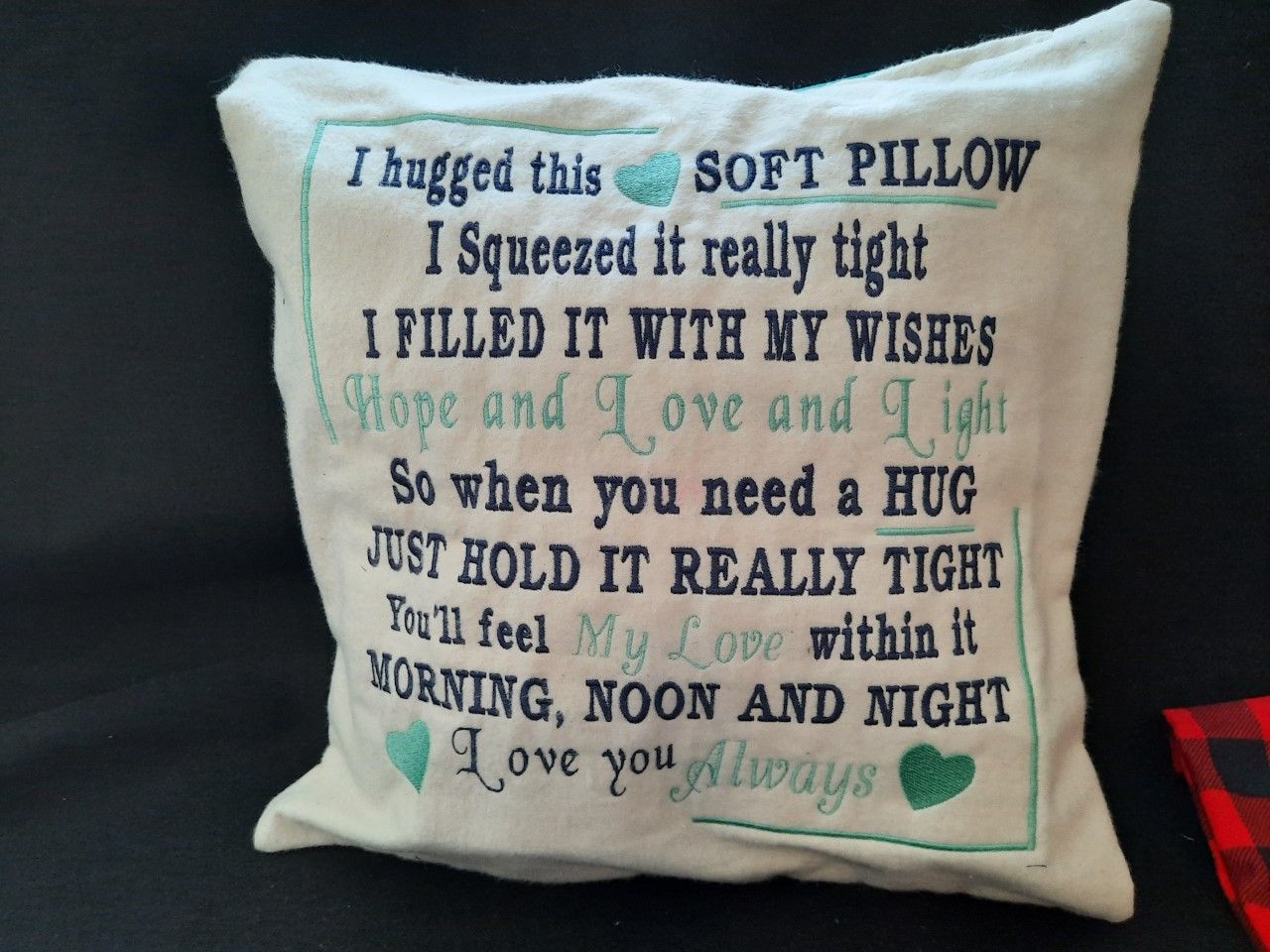 Lynn's Embroidery - hugs pillow - 1