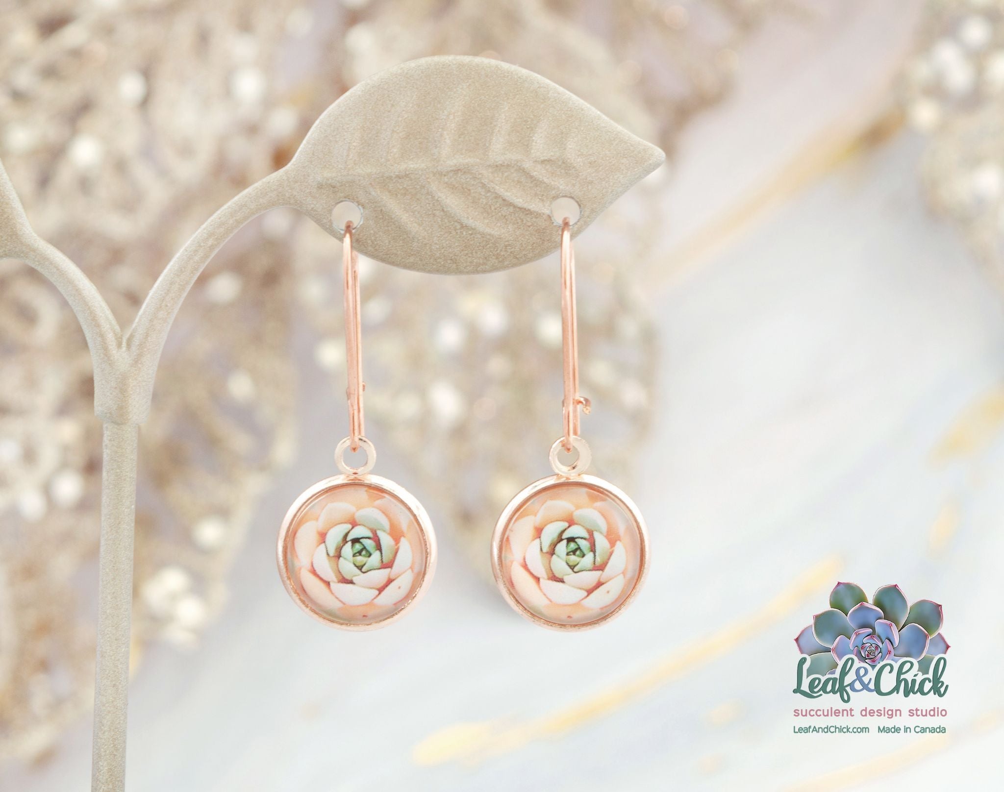 Leaf & Chick - Kidney Hoop Earrings - 1