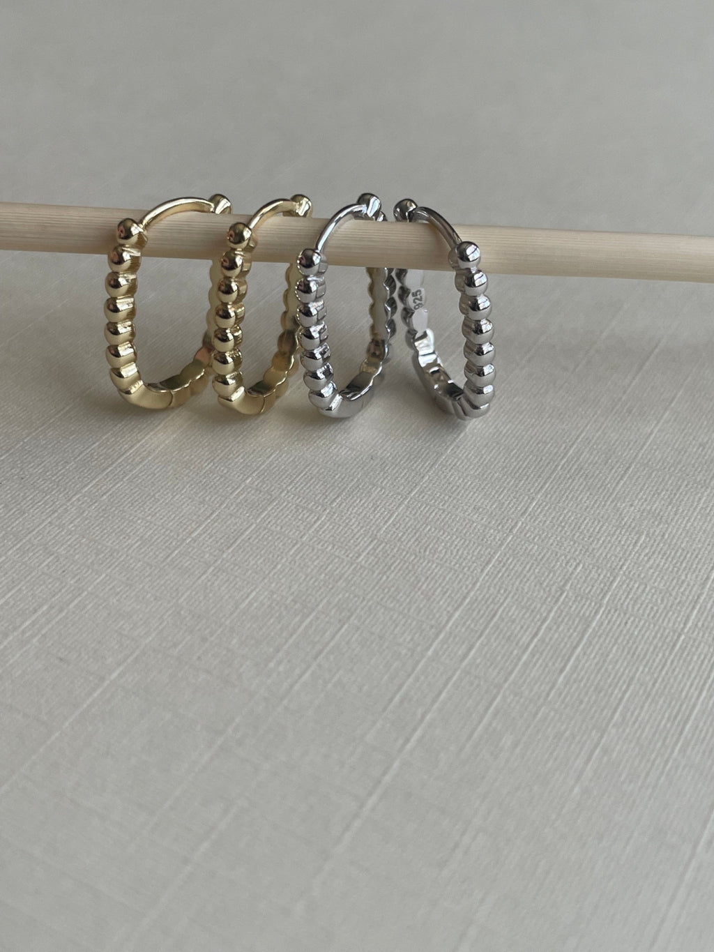 Second Aura - Hoops - Classic Beaded Huggies - 2