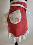 Seams Familiar! 1/2 apron polkadot ruffle +red S - 1