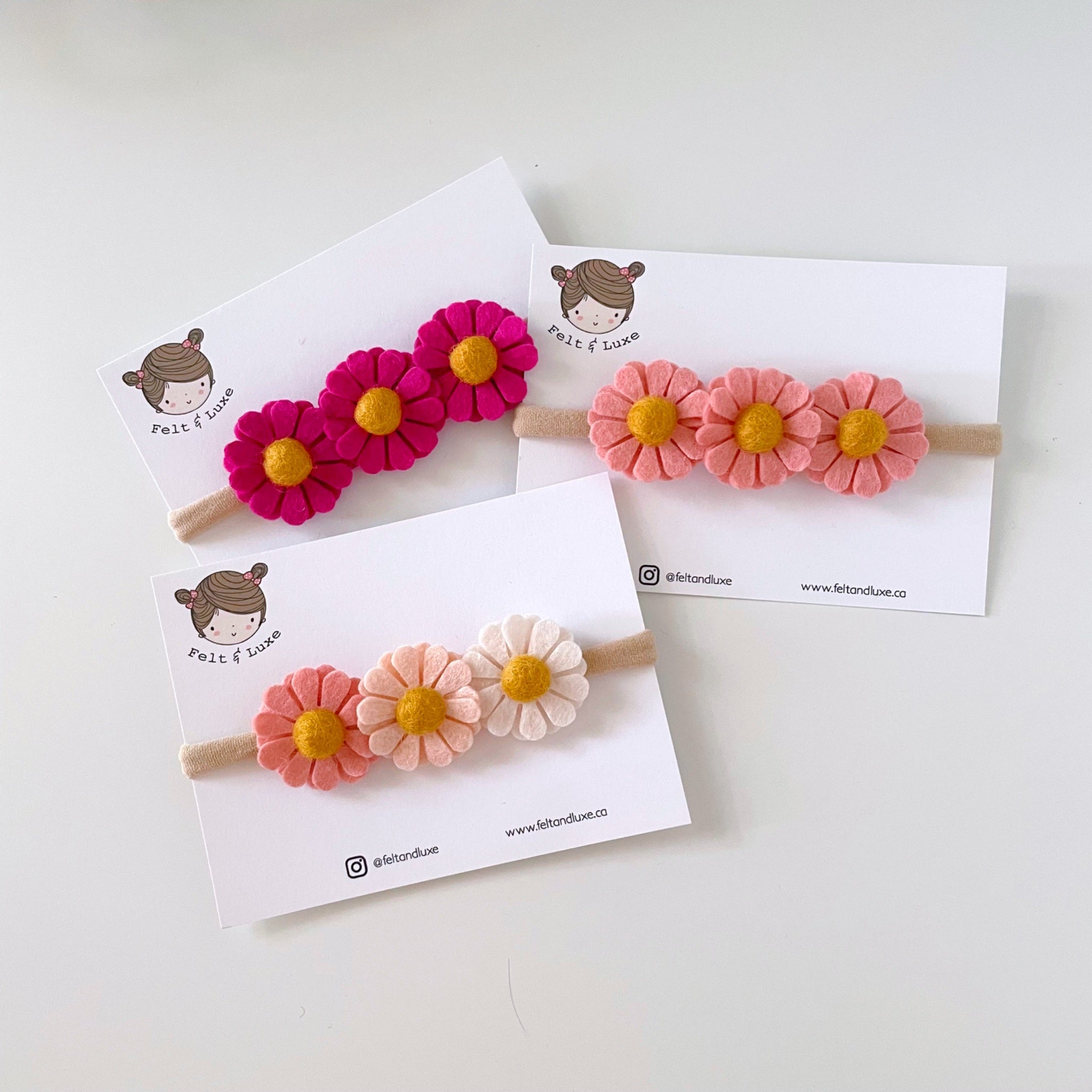 Felt and Luxe- Mini Daisy Headband - 1