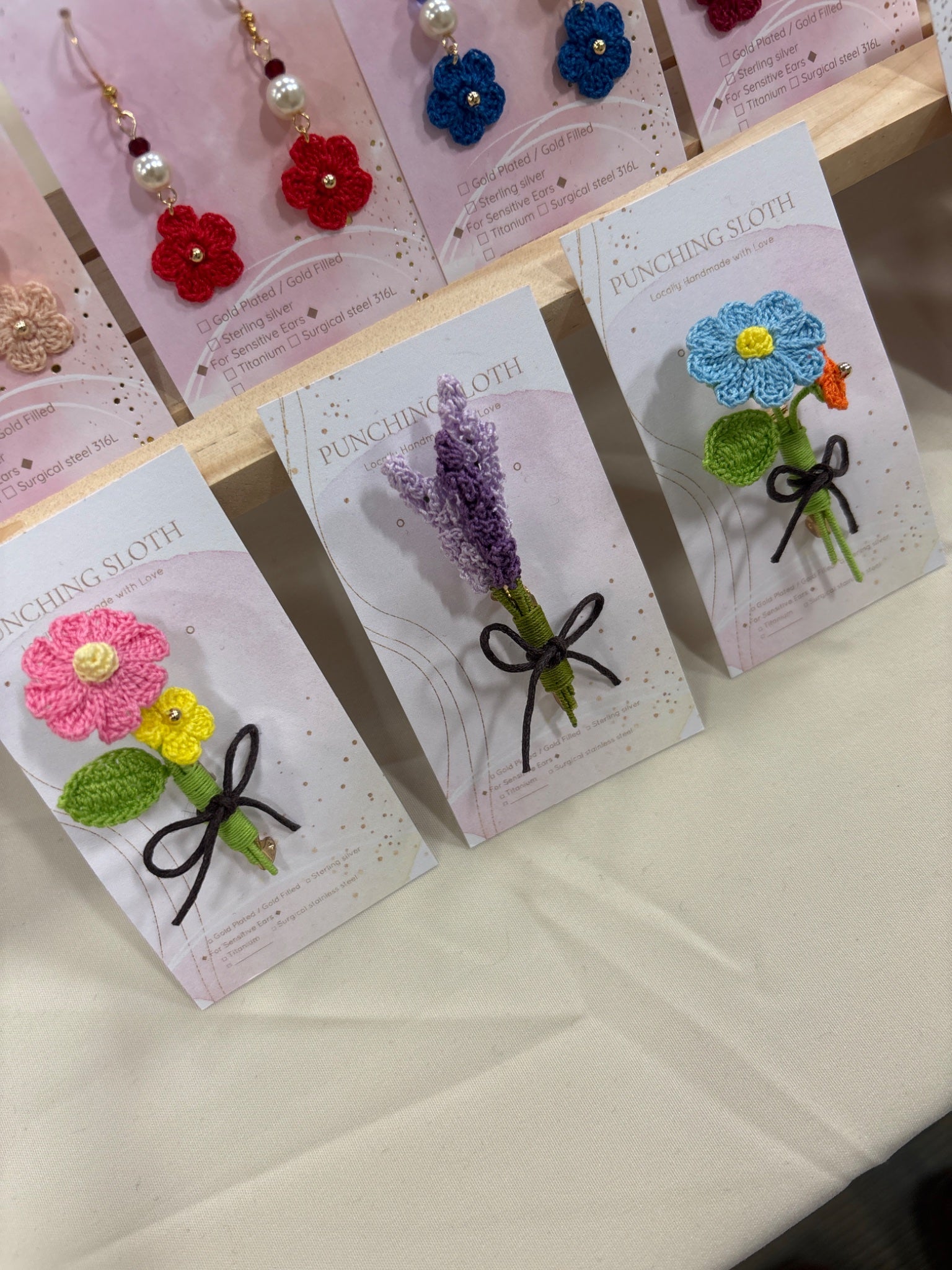 Punchingsloth-Microcrochet-C006(Brooch flower) - 1