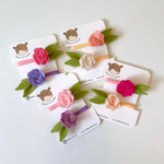 Felt and Luxe- Rosette Hair Tie Set - 2