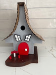 Twisted Feathers Chalet Birdhouse - Grey & Red - 1