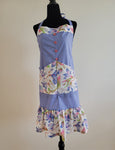 Seams Familiar! full apron with ruffle periwinkle - L - 1