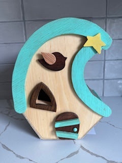 Twisted Feathers - Birdhouse - Turquoise/Brown - 1