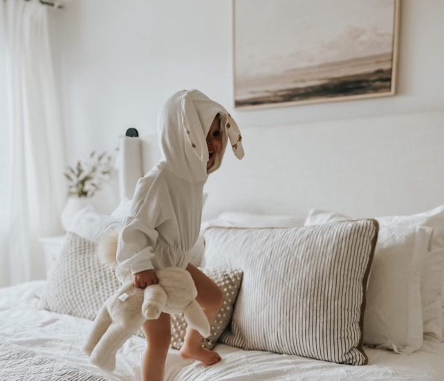 Little Oak Tree - Bunny Romper White