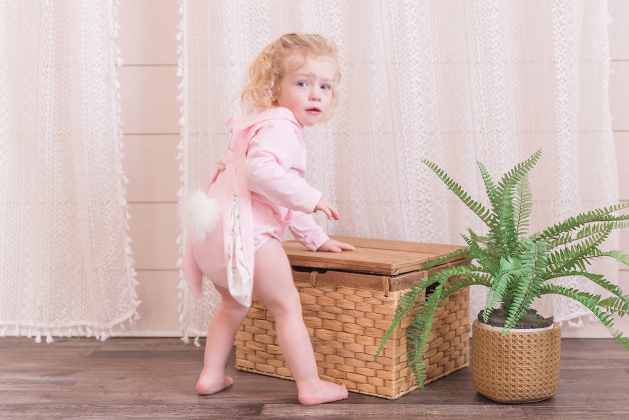 Little Oak Tree - Bunny Romper Pink