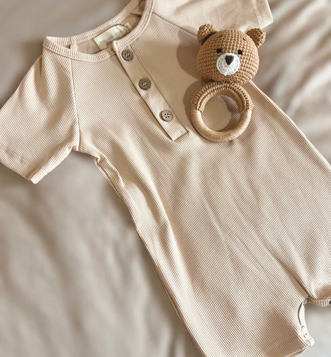 Little Oak Tree 024 - Ribbed Bamboo Neutral One Piece