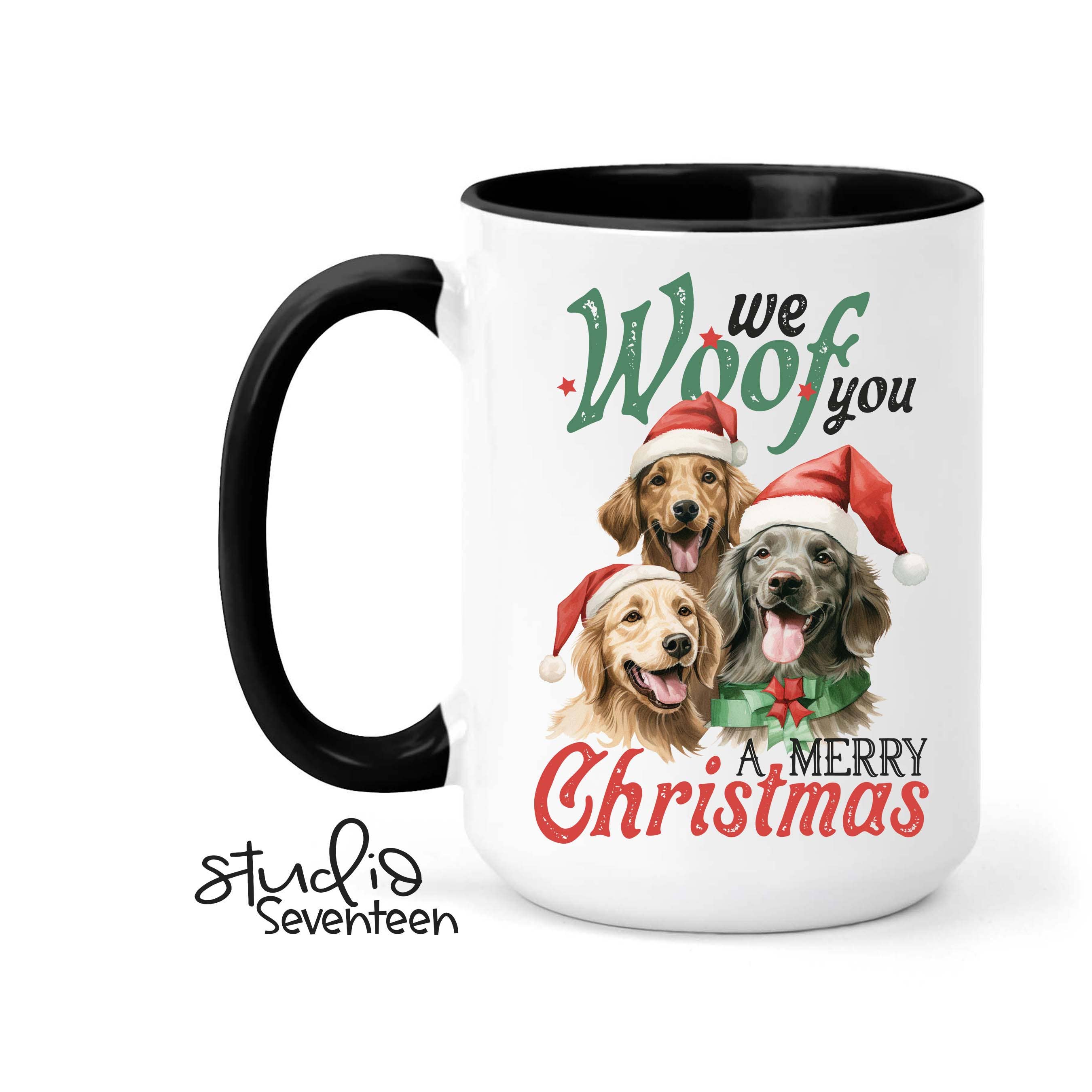Studio Seventeen - Vintage Golden Retrievers wearing Santa Hats Christmas Mug