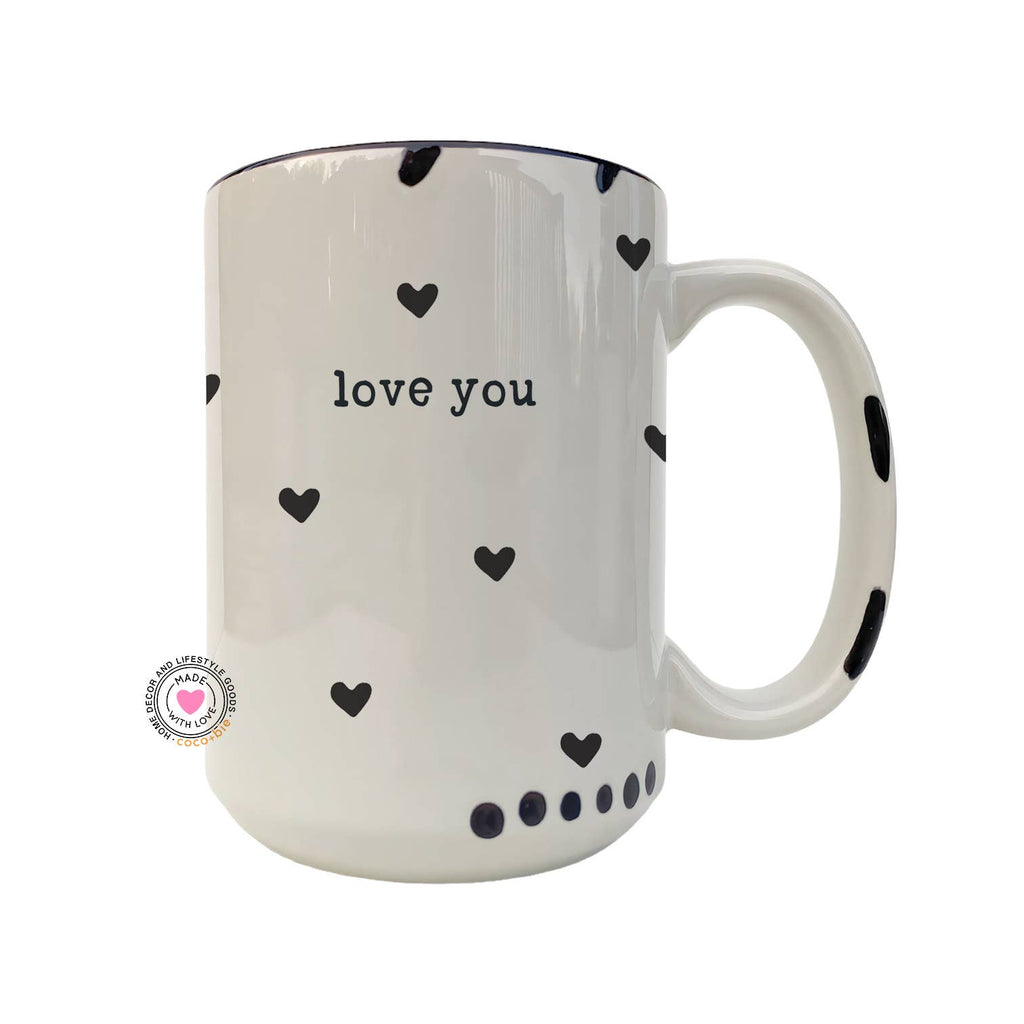 Coco + Bie - Love You Mug, Hearts, Cute, Valentine's Day Mug