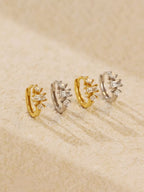 Moon Jewellery - Hoop Earrings - 925 Sterling Silver/Gold Plated