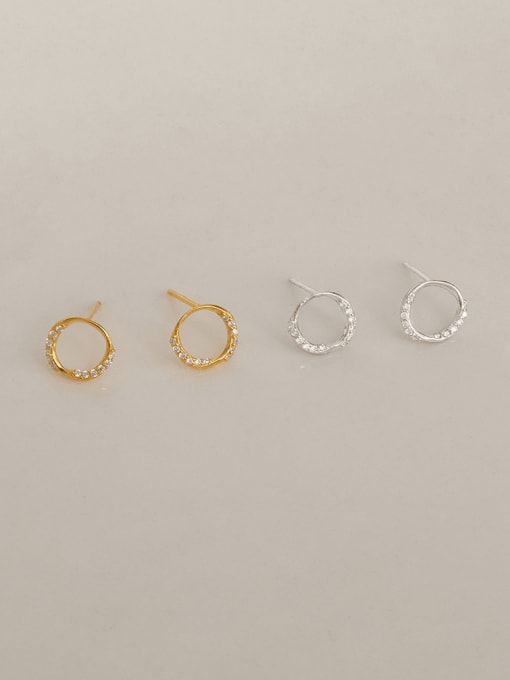 Moon Jewellery - Stud Earrings - 925 Sterling Silver/Gold Plated