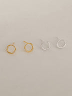 Moon Jewellery - Stud Earrings - 925 Sterling Silver/Gold Plated