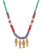 Moon Jewellery - Necklaces - Beaded and Brass Pendant