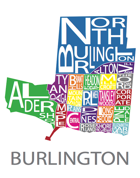 All Over the Map Studios - Maps of Burlington (Various Sizes and Colou ...