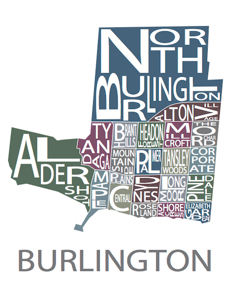All Over the Map Studios - Maps of Burlington (Various Sizes and Colours) - 6