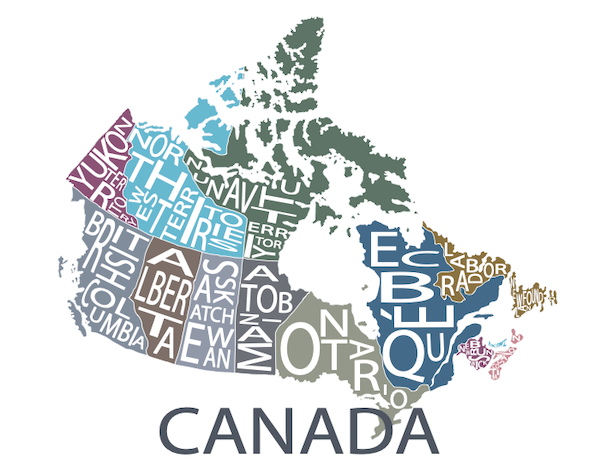 All Over the Map Studios - Map of Canada (Various Colours) - 4