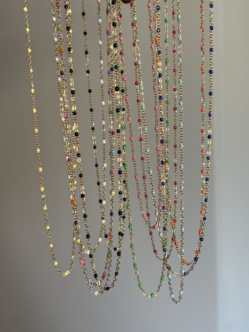 Moon Jewellery - Necklaces - Enamel and Stainless Steel/18k Gold Plated - 16"