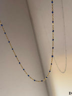 Moon Jewellery - Necklaces - Enamel and Stainless Steel/18k Gold Plated - 16"