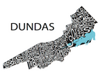 All Over the Map Studios - Map of Dundas (Various Sizes and Colours) - 1