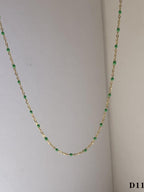 Moon Jewellery - Necklaces - Enamel and Stainless Steel/18k Gold Plated - 16"