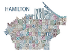 All Over The Map Studios - Map of Hamilton (Various Colours) - 4