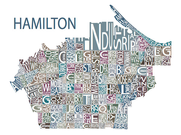 All Over The Map Studios - Map of Hamilton (Various Colours) - 4