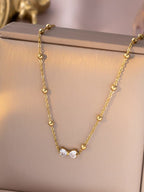 Moon Jewellery - Necklaces - Titanium Steel/18kt Gold Plated