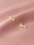 Moon Jewellery - Stud Earrings - 925 Sterling Silver/Gold Plated