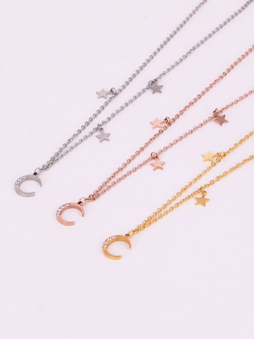 Moon Jewellery - Necklaces - Titanium Steel/18kt Gold Plated