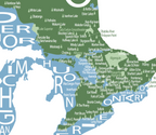 All Over the Map Studios - Map of Ontario Provincial Parks (Various Sizes and Colours) - 2