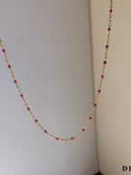 Moon Jewellery - Necklaces - Enamel and Stainless Steel/18k Gold Plated - 16"