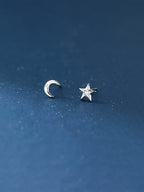 Moon Jewellery - Earrings - 925 Sterling Silver/Gold Plated STUDS