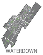 All Over the Map Studios - Map of Waterdown (Various Colours) - 3