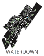 All Over the Map Studios - Map of Waterdown (Various Colours) - 2