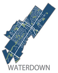 All Over the Map Studios - Map of Waterdown (Various Colours) - 4