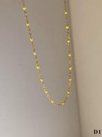 Moon Jewellery - Necklaces - Enamel and Stainless Steel/18k Gold Plated - 16"