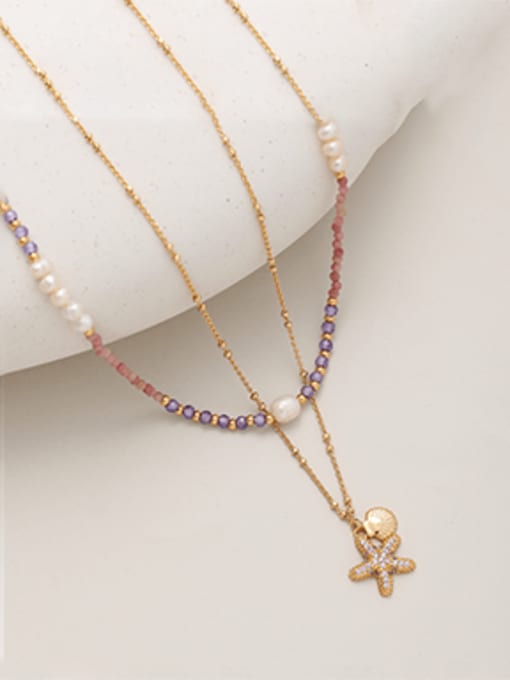 Moon Jewellery - Necklaces - Beaded and Brass Pendant