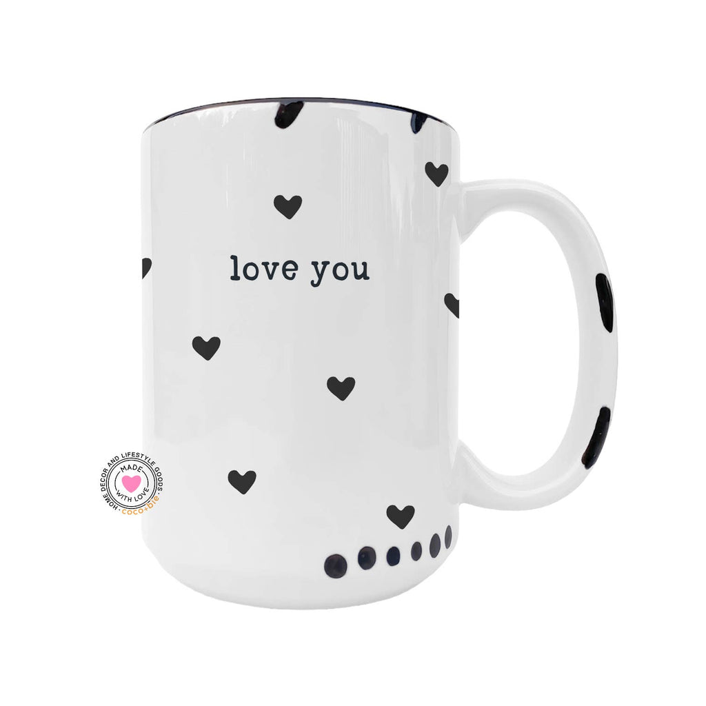 Coco + Bie - Love You Mug, Hearts, Cute, Valentine's Day Mug
