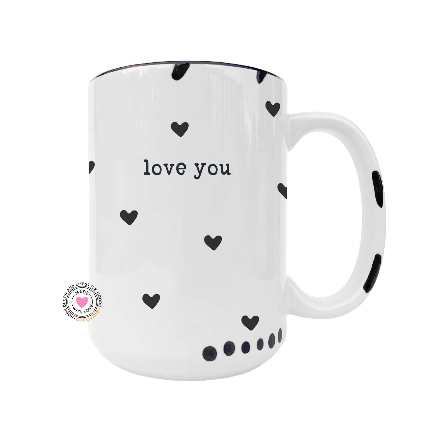Coco + Bie - Love You Mug, Hearts, Cute, Valentine's Day Mug