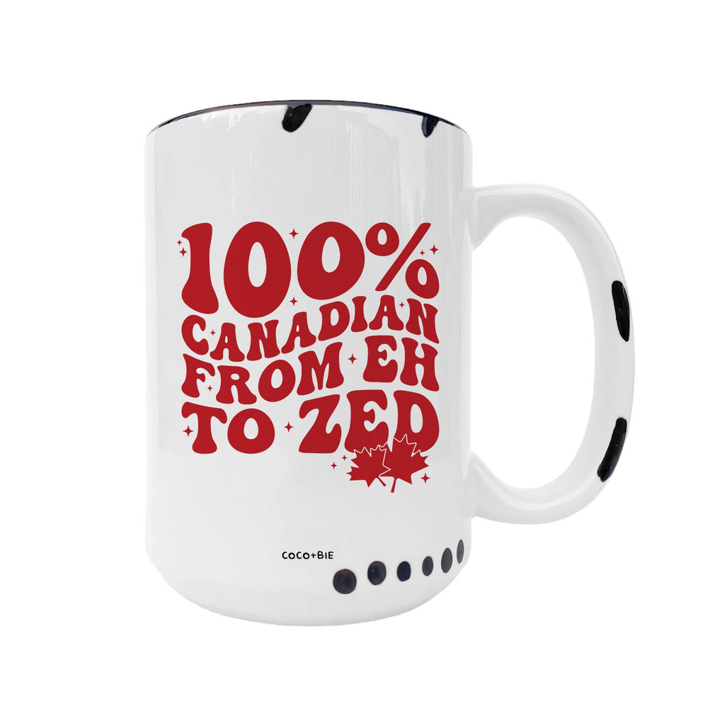 Coco + Bie -100% Canadian From Eh To Zed - Funny Mug, Canada Mug